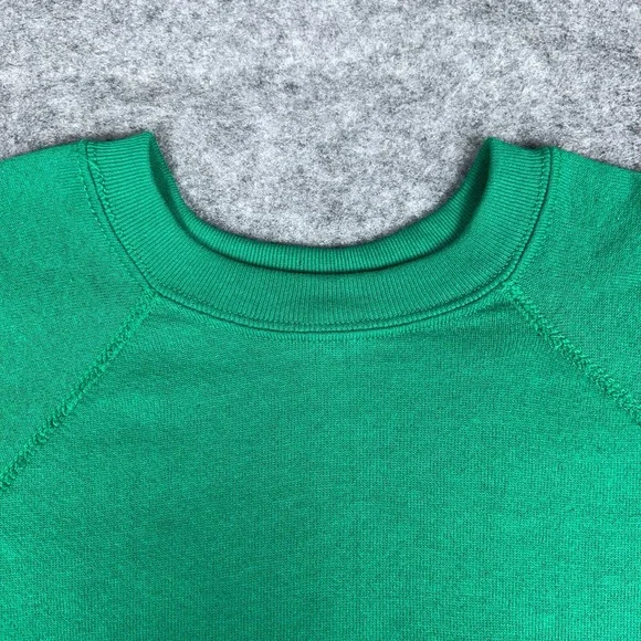 VTG Tultex Sweatshirt Womens Large Green Crewneck Pullover NOS Deadstock 90s USA - Picture 3 of 12